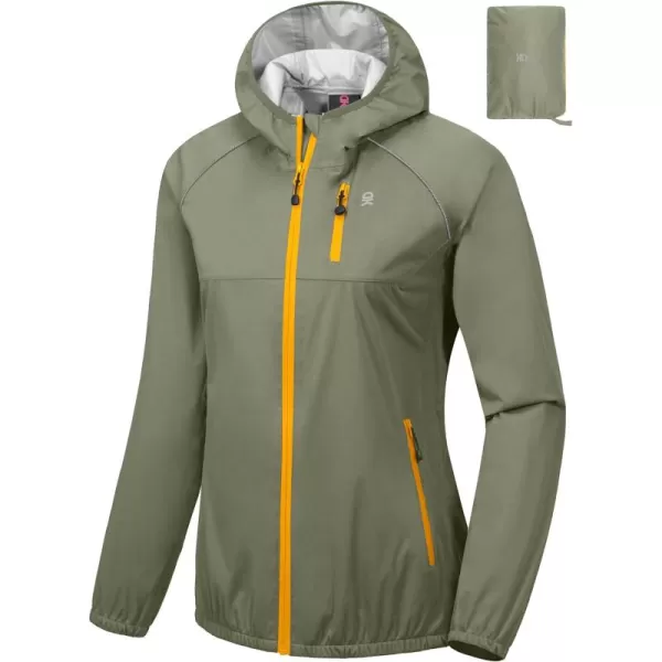 Little Donkey Andy Women's Rain Cycling Stretch Jacket with Hood, Windproof and Waterproof, Ultralight Packable
