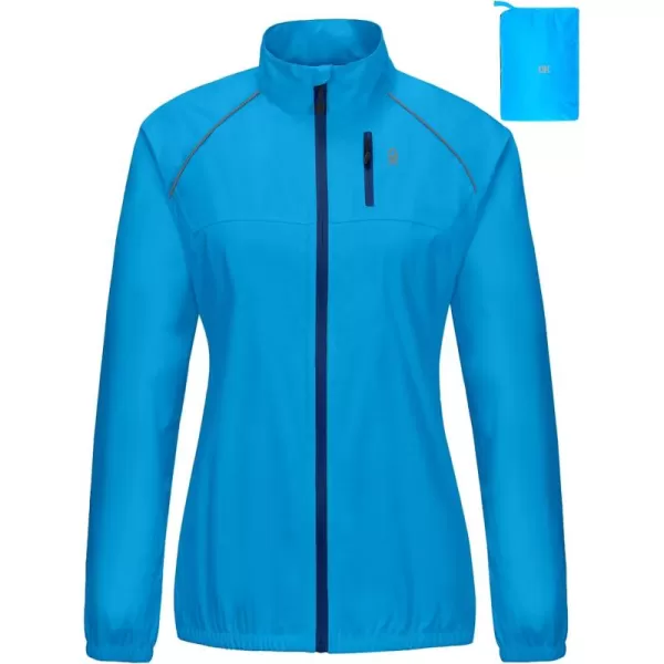 Little Donkey Andy Women's Rain Cycling Stretch Jacket with Hood, Windproof and Waterproof, Ultralight Packable