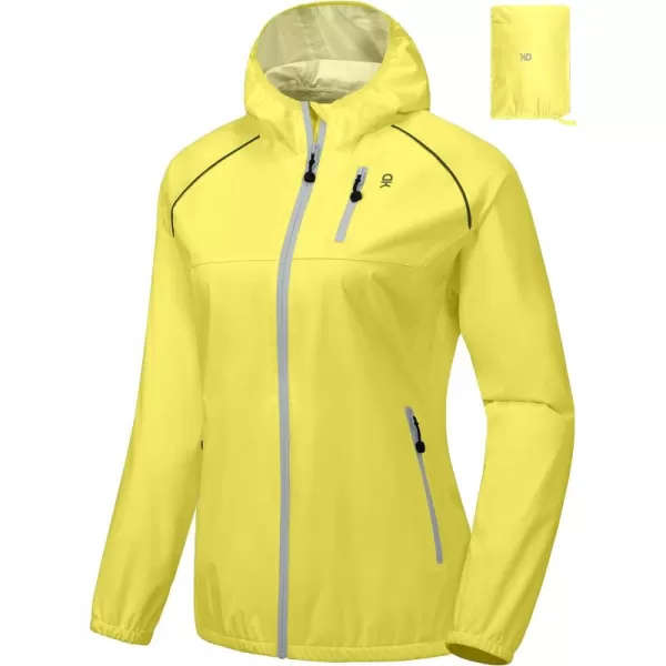 Little Donkey Andy Women's Rain Cycling Stretch Jacket with Hood, Windproof and Waterproof, Ultralight Packable