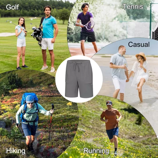 Little Donkey Andy Men's 10 Inch Quick Dry Cargo Shorts Stretch Lightweight Outdoor Hiking Shorts UPF 50