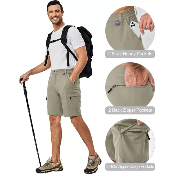 Little Donkey Andy Men's 10 Inch Quick Dry Cargo Shorts Stretch Lightweight Outdoor Hiking Shorts UPF 50