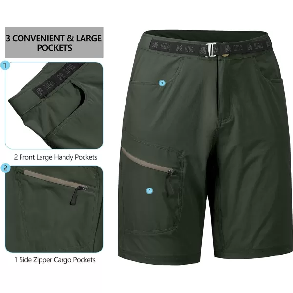Little Donkey Andy Men's 10 Inch Quick Dry Cargo Shorts Stretch Lightweight Outdoor Hiking Shorts UPF 50