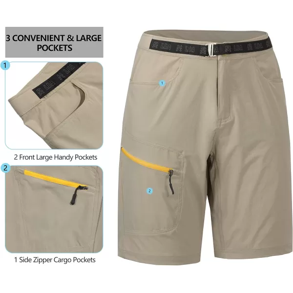 Little Donkey Andy Men's 10 Inch Quick Dry Cargo Shorts Stretch Lightweight Outdoor Hiking Shorts UPF 50