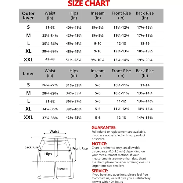 Little Donkey Andy Men's Cycling Shorts with Detachable Liner, Lightweight Padded Mountain Bike MTB Loose-fit