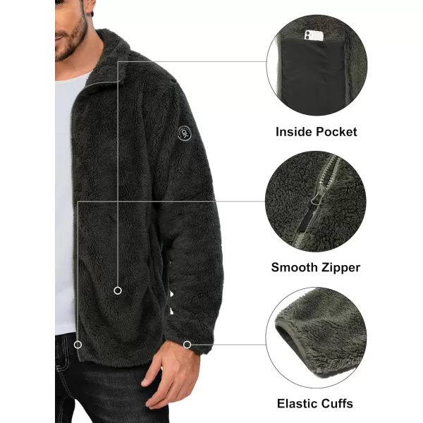 Little Donkey Andy Men's Fleece Jacket, Full Zip Insulation Winter Coat Long Sleeve
