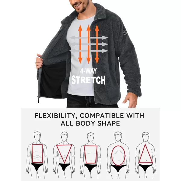 Little Donkey Andy Men's Fleece Jacket, Full Zip Insulation Winter Coat Long Sleeve