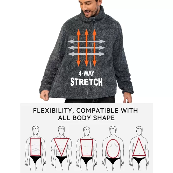 Little Donkey Andy Men's Fleece Jacket, Full Zip Insulation Winter Coat Long Sleeve