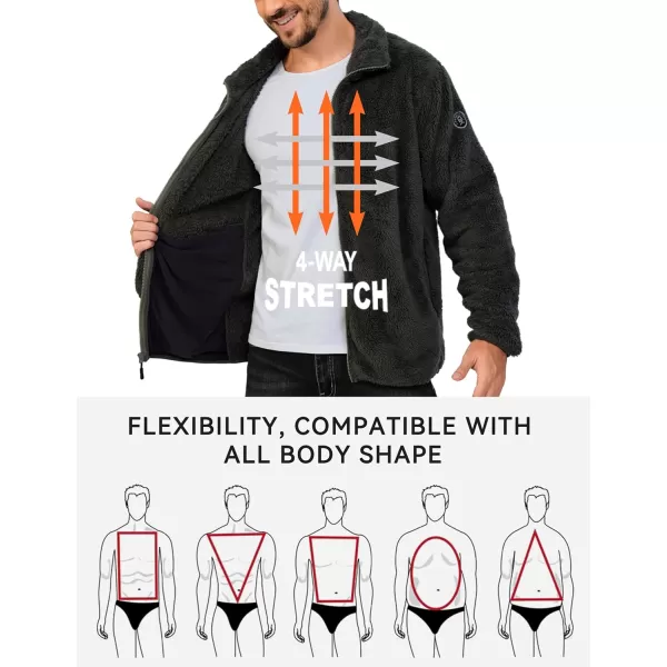 Little Donkey Andy Men's Fleece Jacket, Full Zip Insulation Winter Coat Long Sleeve