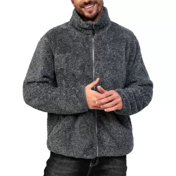 Little Donkey Andy Men's Fleece Jacket, Full Zip Insulation Winter Coat Long Sleeve
