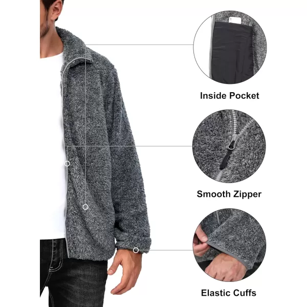 Little Donkey Andy Men's Fleece Jacket, Full Zip Insulation Winter Coat Long Sleeve