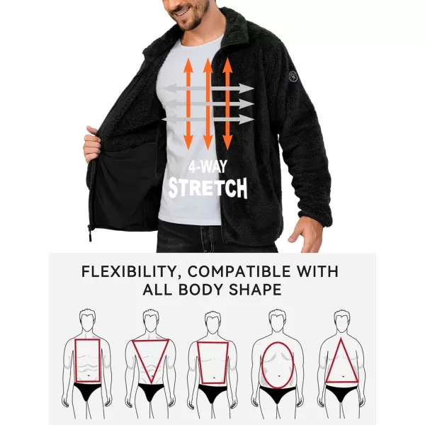 Little Donkey Andy Men's Fleece Jacket, Full Zip Insulation Winter Coat Long Sleeve