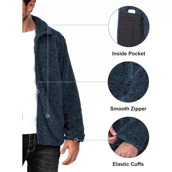 Little Donkey Andy Men's Fleece Jacket, Full Zip Insulation Winter Coat Long Sleeve