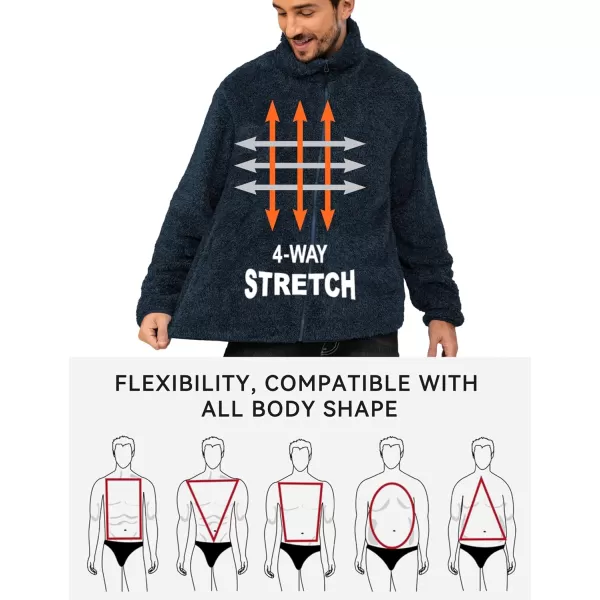 Little Donkey Andy Men's Fleece Jacket, Full Zip Insulation Winter Coat Long Sleeve