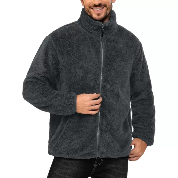 Little Donkey Andy Men's Fleece Jacket, Full Zip Insulation Winter Coat Long Sleeve