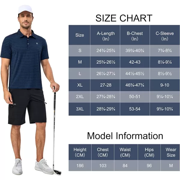 Little Donkey Andy Men's Golf Short Sleeve Polo Shirt with Quick Dry Stretch