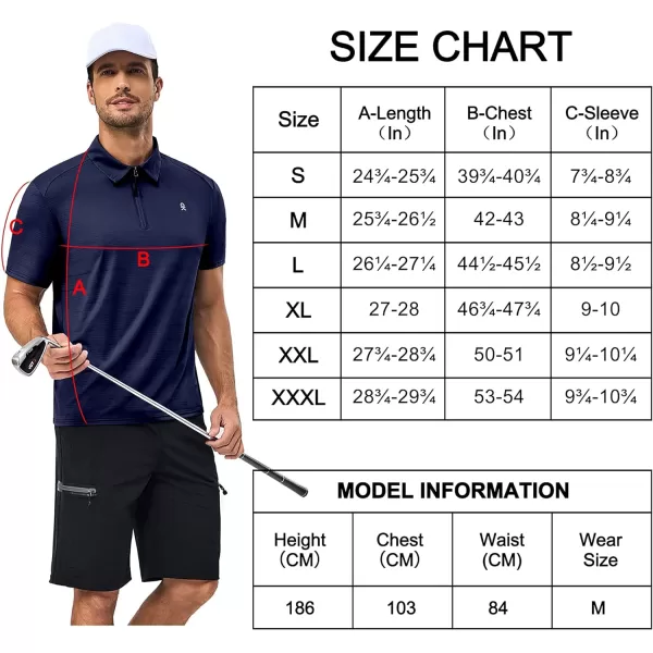 Little Donkey Andy Men's Golf Short Sleeve Polo Shirt with Quick Dry Stretch