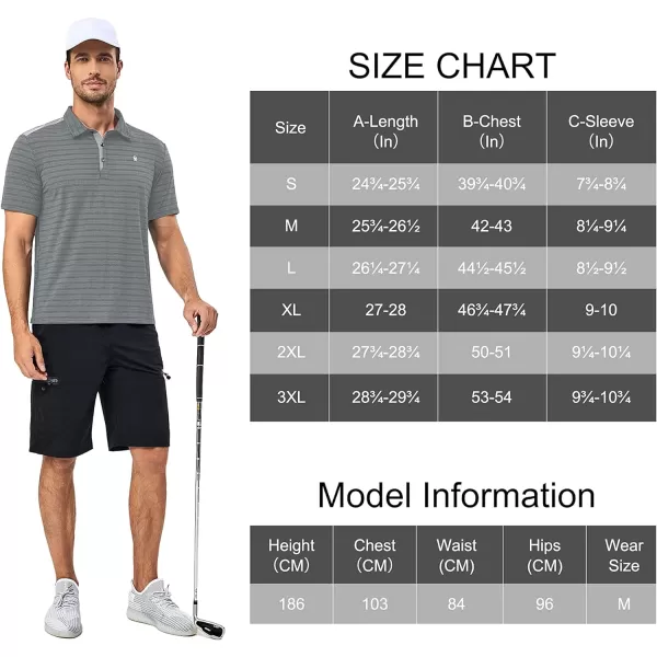 Little Donkey Andy Men's Golf Short Sleeve Polo Shirt with Quick Dry Stretch