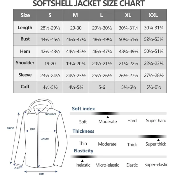 Little Donkey Andy Men's Lightweight Full Zip Softshell Jacket Long Sleeve Soft Fleece Coat for Hiking Golf