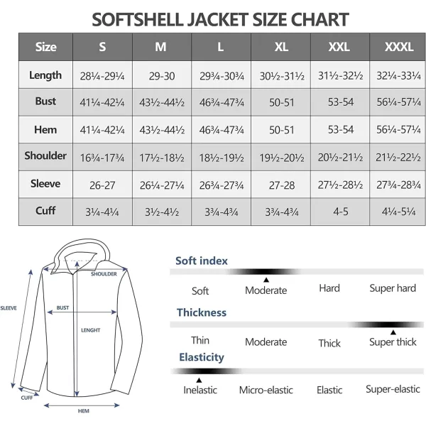 Little Donkey Andy Men's Lightweight Full Zip Softshell Jacket Long Sleeve Soft Fleece Coat for Hiking Golf