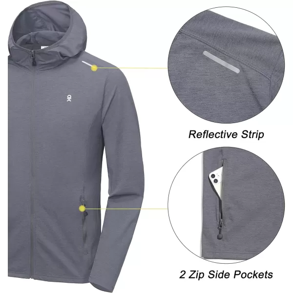 Little Donkey Andy Men's Lightweight Quick Dry Full Zip Hooded Jacket Sun Protection Breathable for Golf Hiking Running