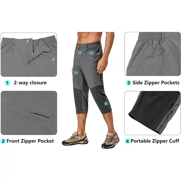 Little Donkey Andy Men's Quick Dry 3/4 Pants Capri Shorts Lightweight Hiking Running Travel Casual