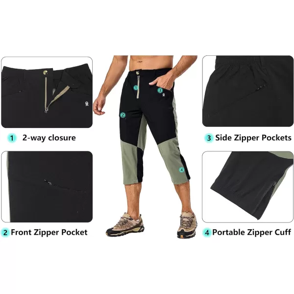 Little Donkey Andy Men's Quick Dry 3/4 Pants Capri Shorts Lightweight Hiking Running Travel Casual
