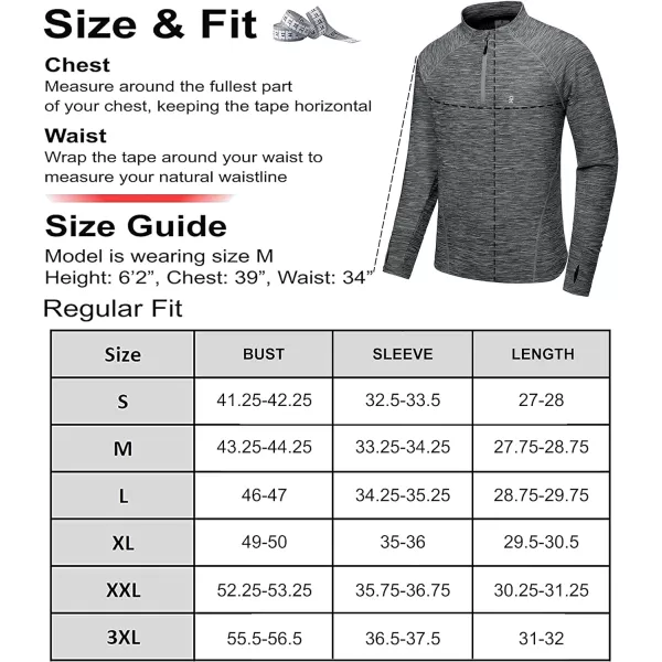 Little Donkey Andy Men's Quick-Dry Active Sports Shirts 1/4 Zip Long Sleeve Running Pullover Tops UPF 50+ Outdoor Sweatshirt