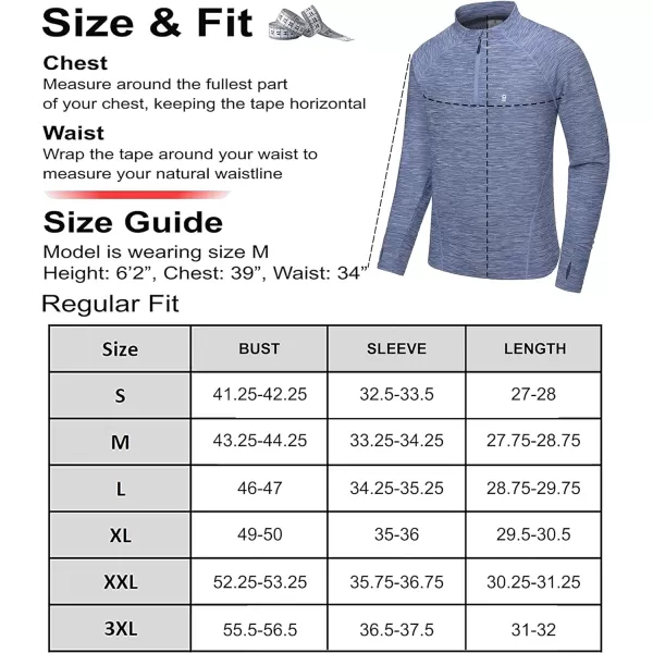 Little Donkey Andy Men's Quick-Dry Active Sports Shirts 1/4 Zip Long Sleeve Running Pullover Tops UPF 50+ Outdoor Sweatshirt