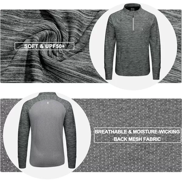 Little Donkey Andy Men's Quick-Dry Active Sports Shirts 1/4 Zip Long Sleeve Running Pullover Tops UPF 50+ Outdoor Sweatshirt