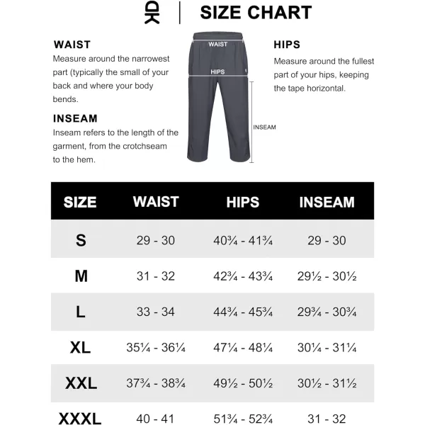 Little Donkey Andy Men's Quick Dry Capri Pants, Stretch Lightweight Summer Crop Pants Below Knee for Hiking, Jogging