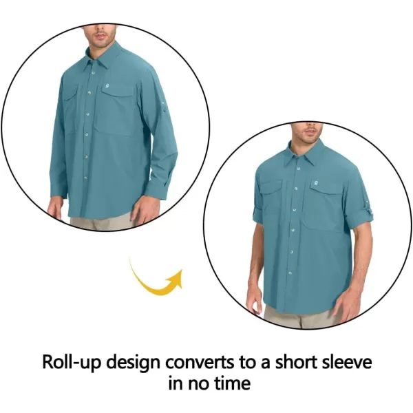 Little Donkey Andy Men's Quick-Dry Stretch Long Sleeve Shirt for Hiking, Travel
