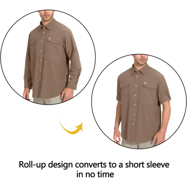 Little Donkey Andy Men's Quick-Dry Stretch Long Sleeve Shirt for Hiking, Travel