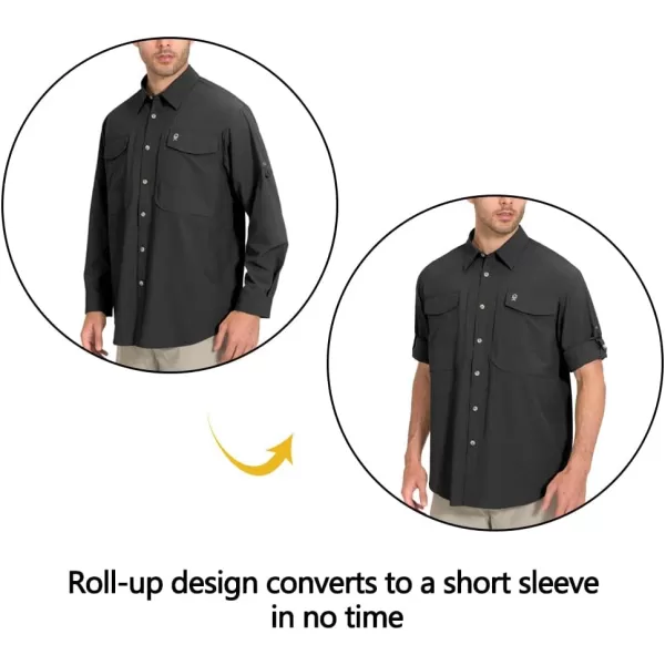 Little Donkey Andy Men's Quick-Dry Stretch Long Sleeve Shirt for Hiking, Travel