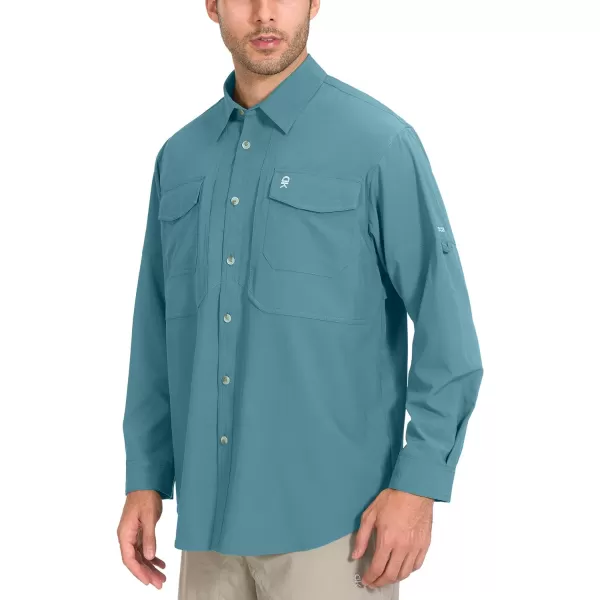 Little Donkey Andy Men's Quick-Dry Stretch Long Sleeve Shirt for Hiking, Travel