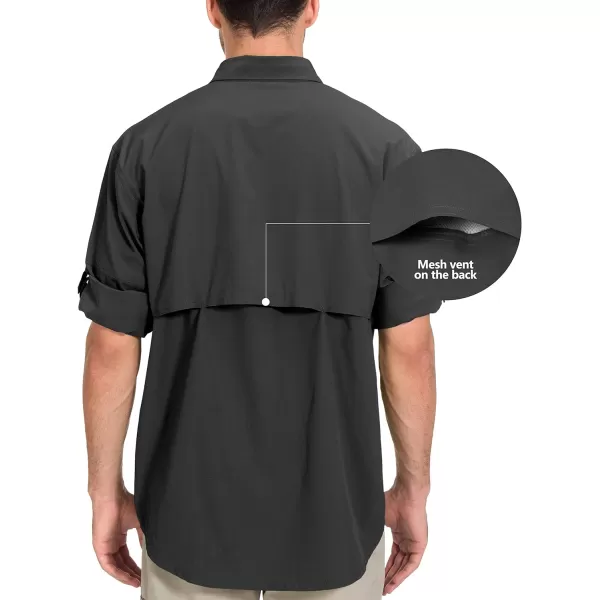 Little Donkey Andy Men's Quick-Dry Stretch Long Sleeve Shirt for Hiking, Travel