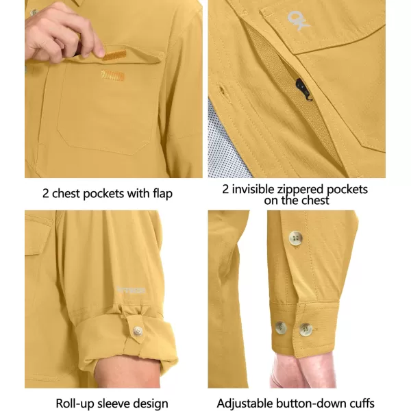 Little Donkey Andy Men's Quick-Dry Stretch Long Sleeve Shirt for Hiking, Travel