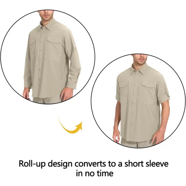 Little Donkey Andy Men's Quick-Dry Stretch Long Sleeve Shirt for Hiking, Travel