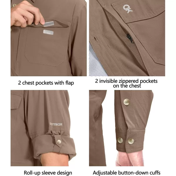Little Donkey Andy Men's Quick-Dry Stretch Long Sleeve Shirt for Hiking, Travel