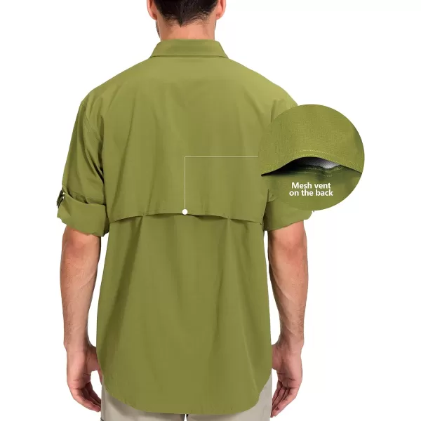 Little Donkey Andy Men's Quick-Dry Stretch Long Sleeve Shirt for Hiking, Travel