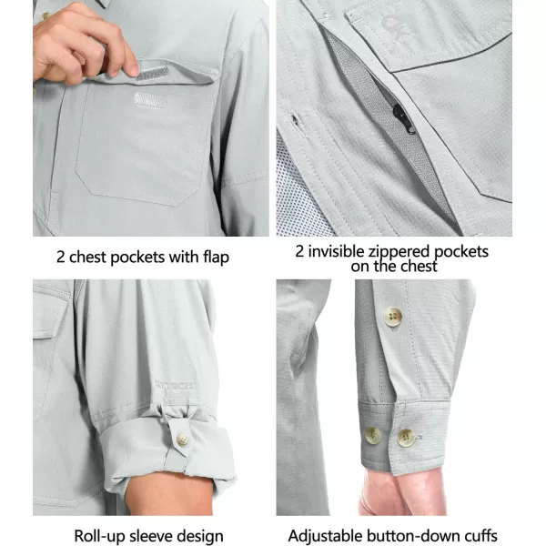 Little Donkey Andy Men's Quick-Dry Stretch Long Sleeve Shirt for Hiking, Travel