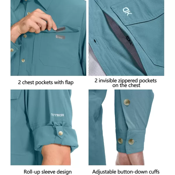 Little Donkey Andy Men's Quick-Dry Stretch Long Sleeve Shirt for Hiking, Travel