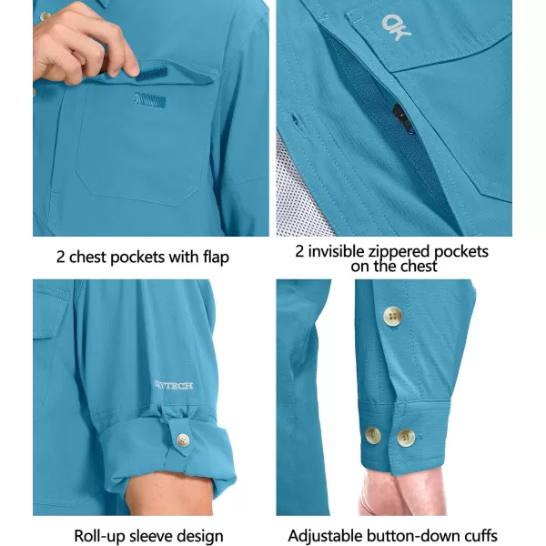 Little Donkey Andy Men's Quick-Dry Stretch Long Sleeve Shirt for Hiking, Travel