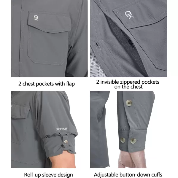 Little Donkey Andy Men's Quick-Dry Stretch Long Sleeve Shirt for Hiking, Travel
