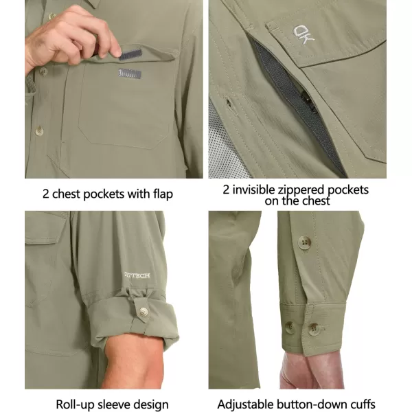 Little Donkey Andy Men's Quick-Dry Stretch Long Sleeve Shirt for Hiking, Travel