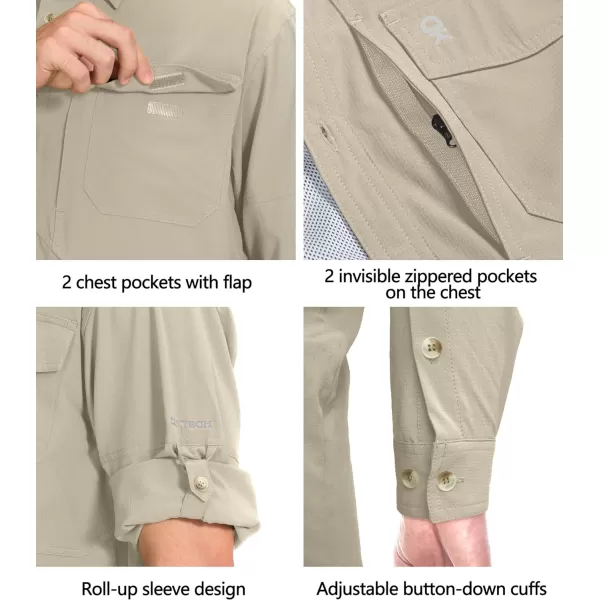 Little Donkey Andy Men's Quick-Dry Stretch Long Sleeve Shirt for Hiking, Travel