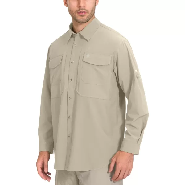 Little Donkey Andy Men's Quick-Dry Stretch Long Sleeve Shirt for Hiking, Travel