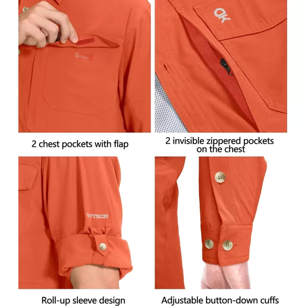 Little Donkey Andy Men's Quick-Dry Stretch Long Sleeve Shirt for Hiking, Travel