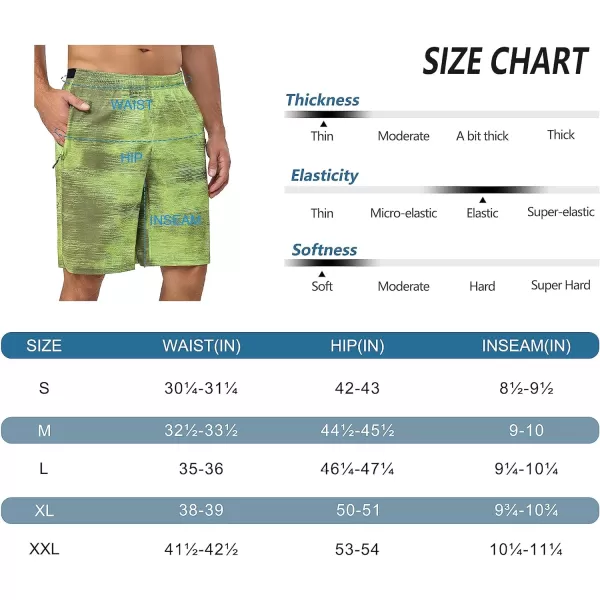 Little Donkey Andy Men's Quick Dry Swim Trunks 9 Inch Stretch Board Shorts with Compression Liner for Beach Sports Casual