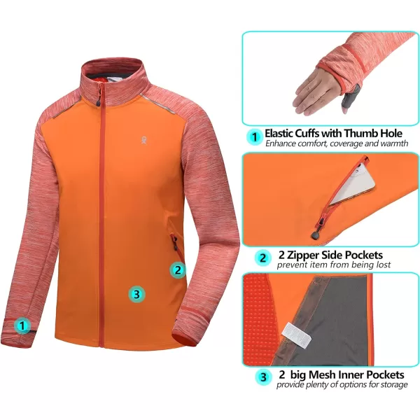 Little Donkey Andy Men's Quick Dry Warm Lightweight Running Jacket Full Zip Thermal Hybrid Thumbholes Golf Track Jacket