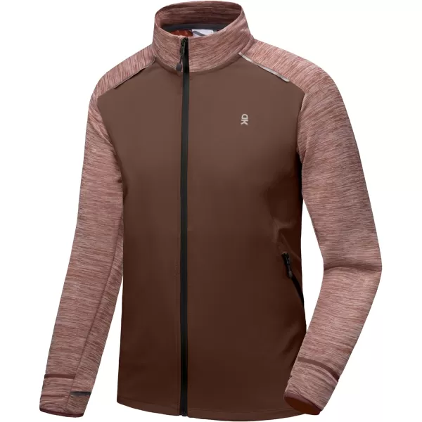 Little Donkey Andy Men's Quick Dry Warm Lightweight Running Jacket Full Zip Thermal Hybrid Thumbholes Golf Track Jacket